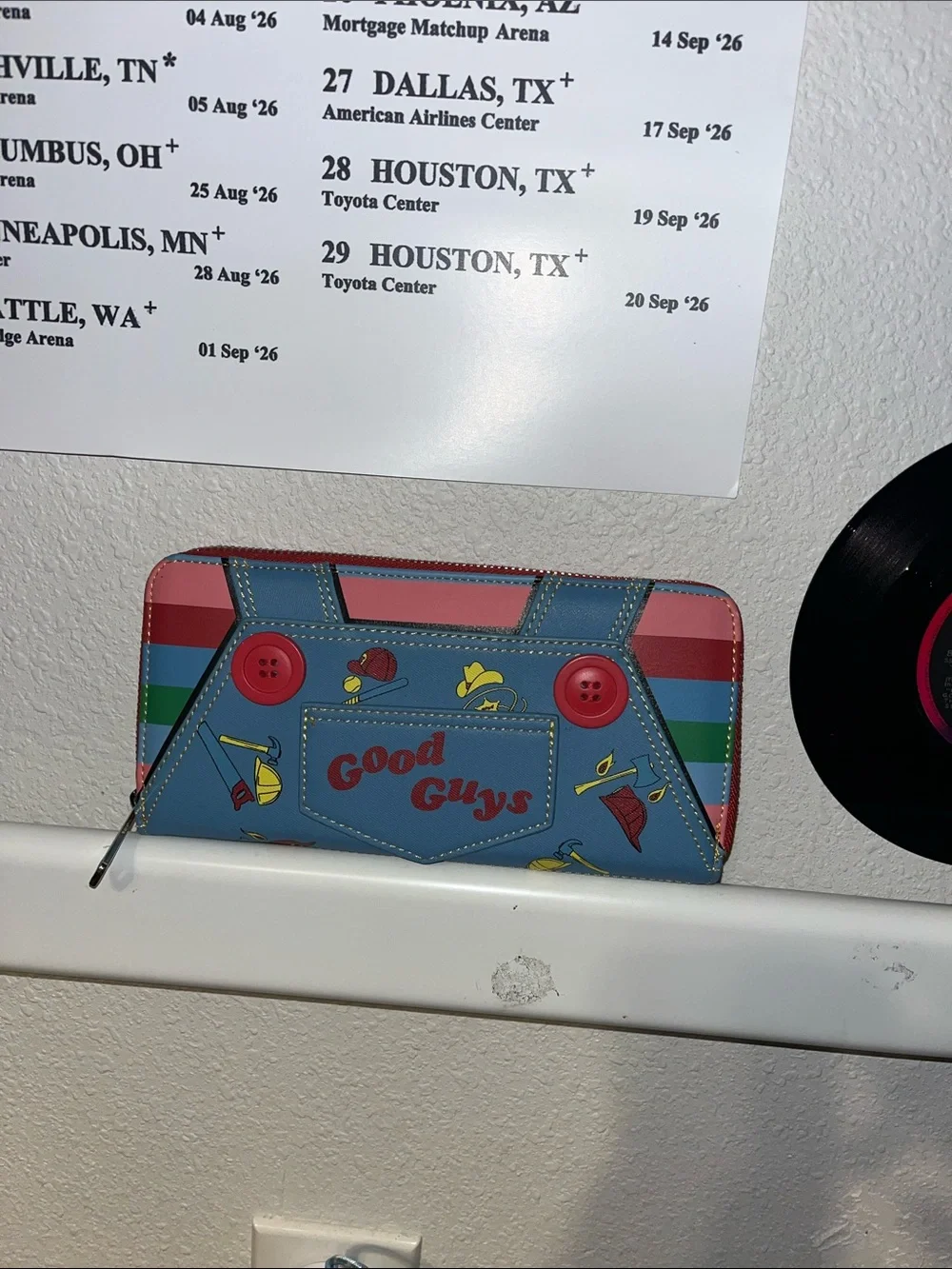Loungefly Blue Red Striped 'Good Guys' Zip Wallet